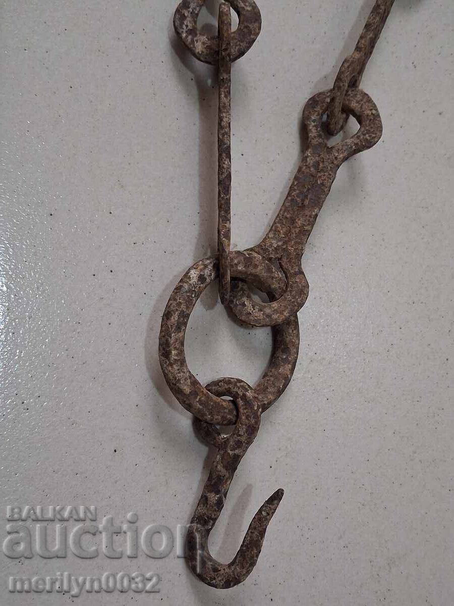 Auction Old Wrought Iron Hearth Chain Wrought Iron Hook Chain Auction Old Wrought Iron Hearth Chain Wrought Iron Hook Chain