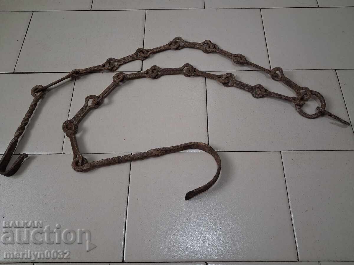 Old Wrought Iron Hearth Chain Wrought Iron Hook Chain Old Wrought Iron Hearth Chain Wrought Iron Hook Chain