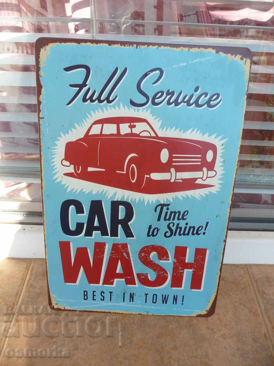 Metal sign car wash full car service serv Metal sign car wash full car service serv