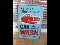 Metal sign car wash full car service serv