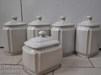 Set de porțelan bulgăresc, 5 piese, porțelan pentru condimente, R.P.B