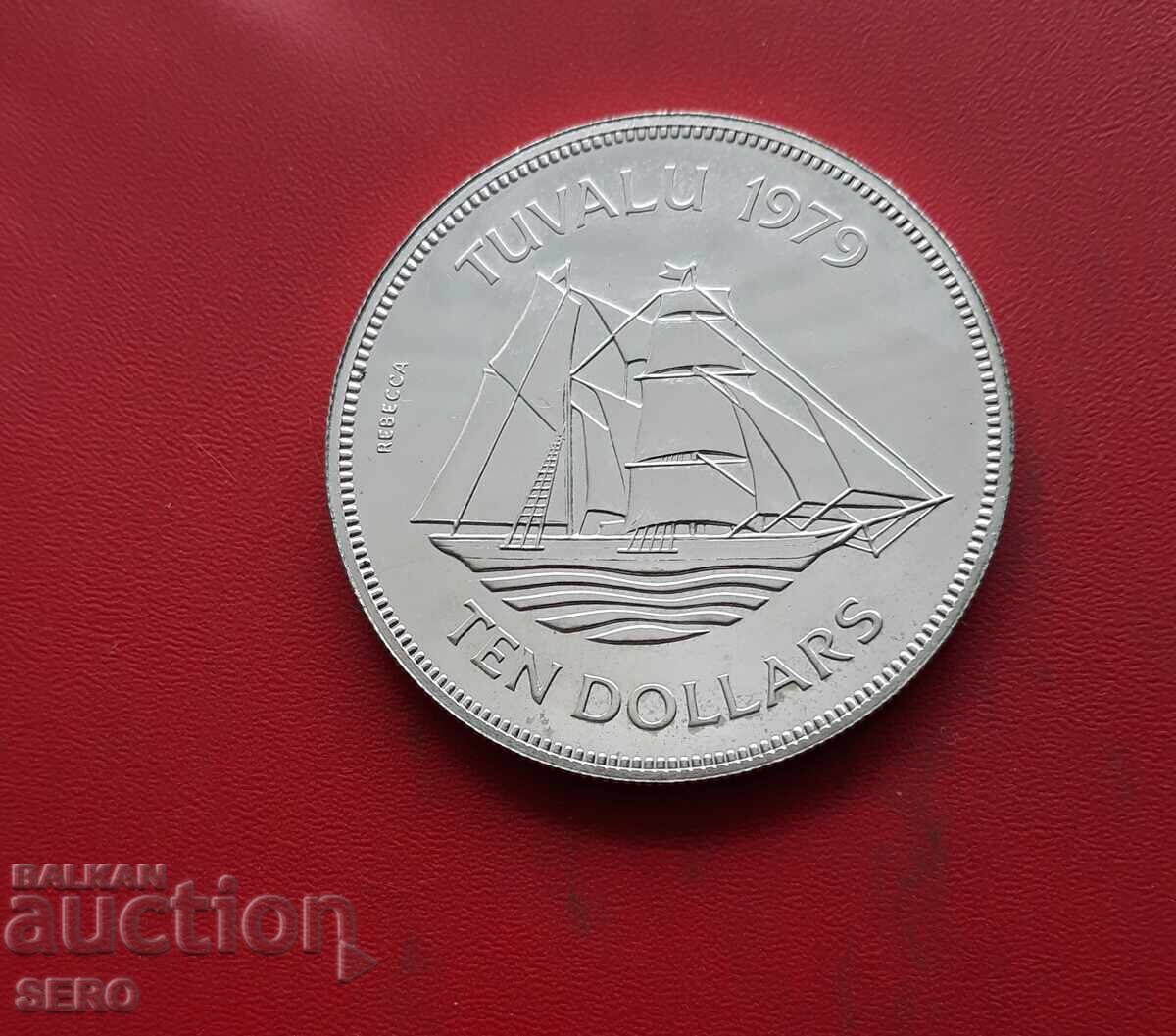 Insula Tuvalu - 10 dolari 1979 - tiraj 5000 bucăți