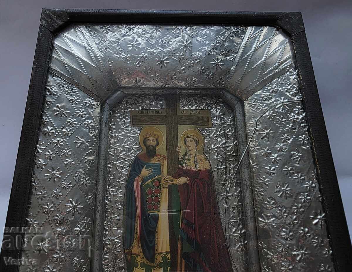 Greek Icon of Saints Constantine and Helen - 1954 with price 78.77 BGN | € 40.27 Greek Icon of Saints Constantine and Helen - 1954 with price 78.77 BGN | € 40.27
