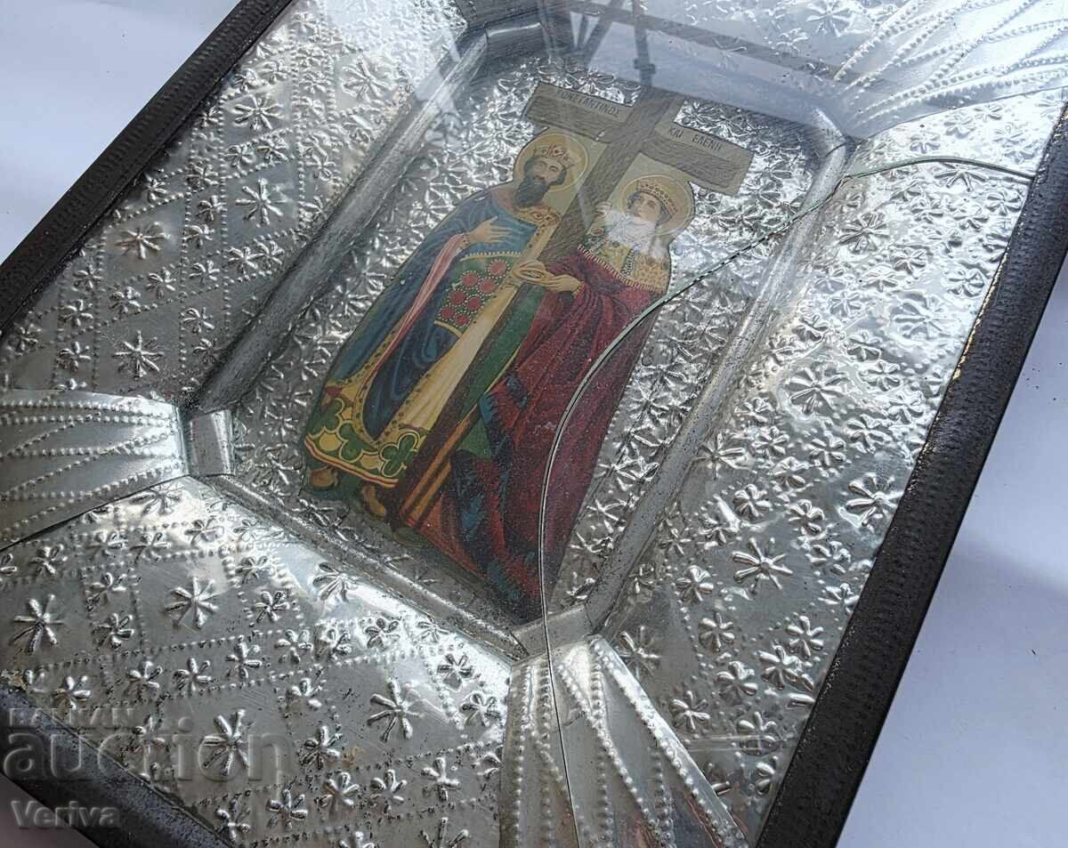 Greek Icon of Saints Constantine and Helen - 1954 - 5 Greek Icon of Saints Constantine and Helen - 1954 - 5