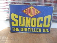 Placă metalică Sunoco ulei de motor schimb ulei bidon butoi fu