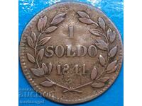 Лука 1 солдо 1841  Карло Лодовико - Дуче ди Лука Италия