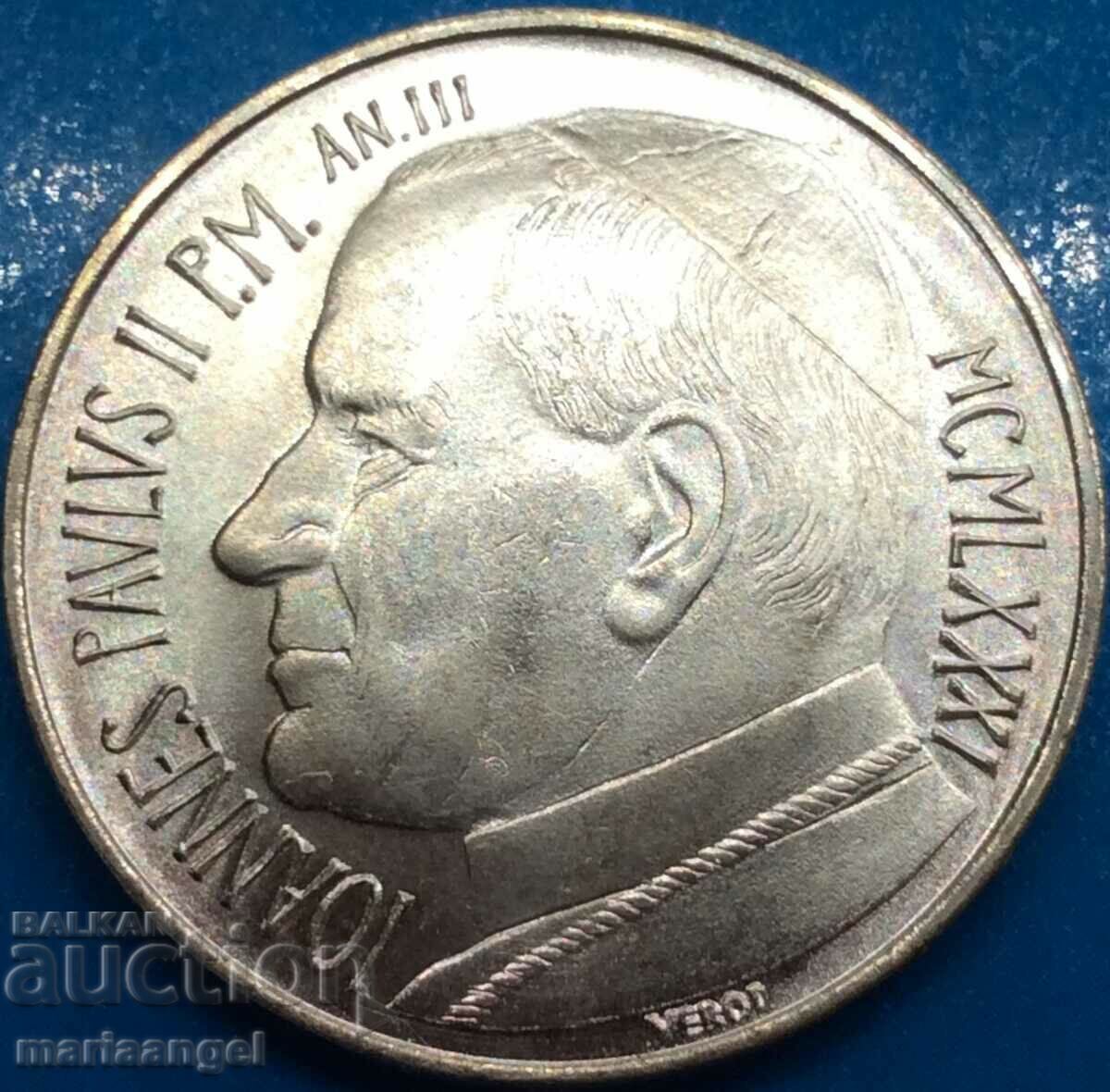 Auction 500 lira 1981 Vatican John Paul II silver Auction 500 lira 1981 Vatican John Paul II silver