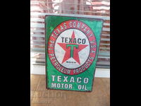 Placă metalică Texaco schimb ulei motor uleiuri bidon rafinărie