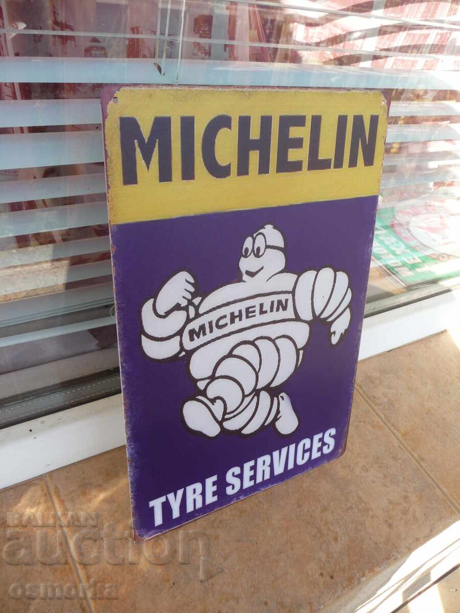 Μεταλλική πινακίδα Michelin σέρβις για ελαστικά αλλαγή χειμερινά καλοκαιρινά βουλ με τιμή 18.00 BGN | € 9.20