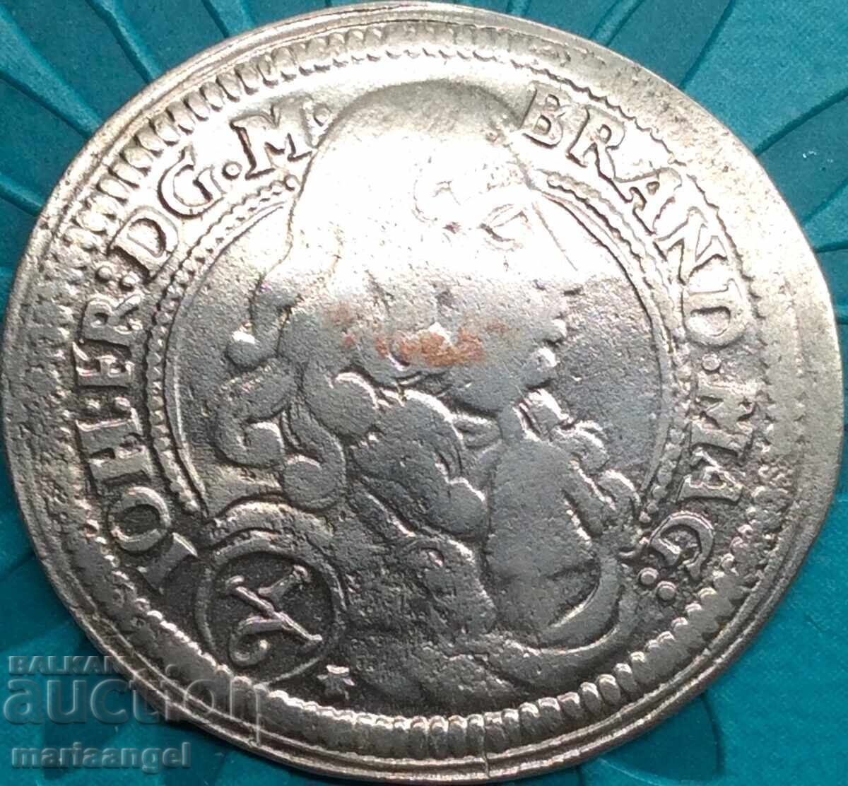 Brunswick-Wolfenbüttel Ansbach 1/6 Thaler 1678 Johann Friedrich Small Head