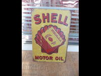 Placă metalică Shell motor oil bidon reclamă benzinărie
