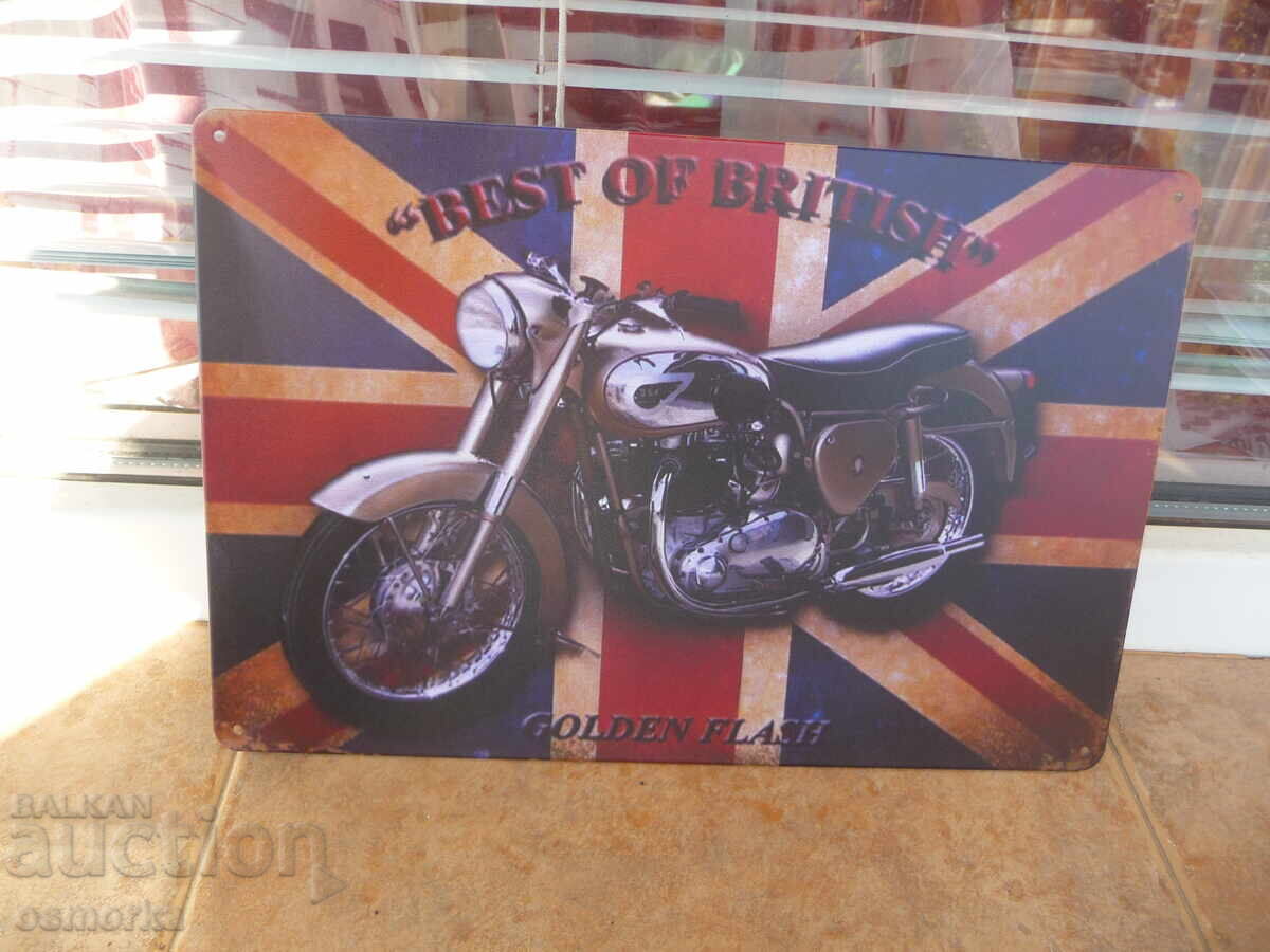 Metal sign motorcycle BSA Golden Flash The Best of Britain