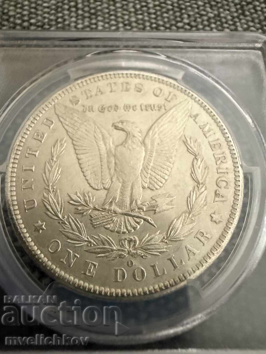 Delivery of USA, Morgan Dollar 1885 O, New Orleans, Silver, PCGS MS63