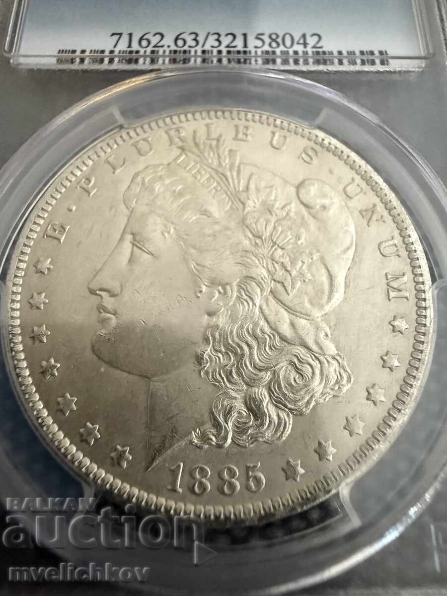 USA, Morgan Dollar 1885 O, New Orleans, Silver, PCGS MS63 - 5