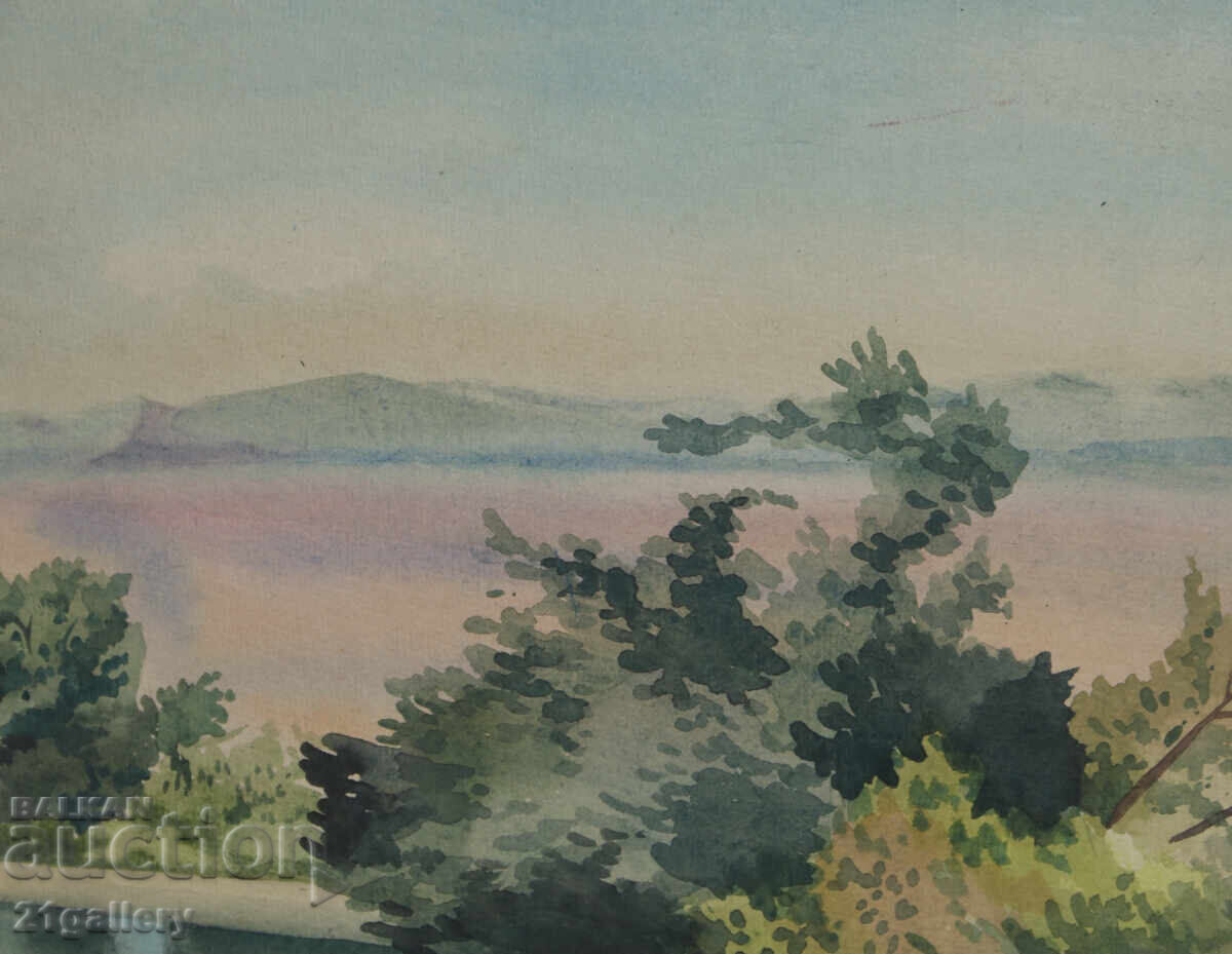 Old watercolor painting landscape - 5