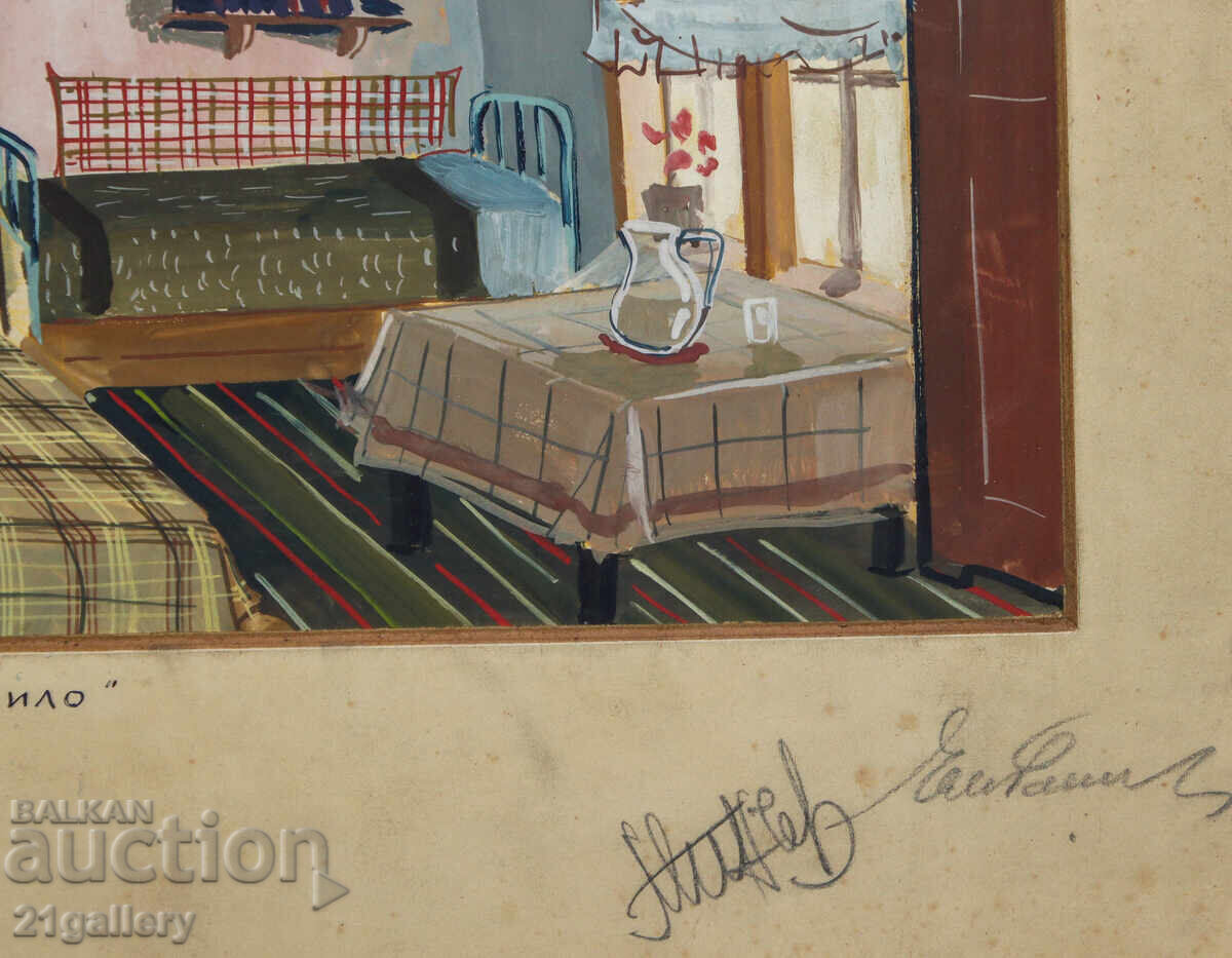 Old tempera painting, stage scenery - 6