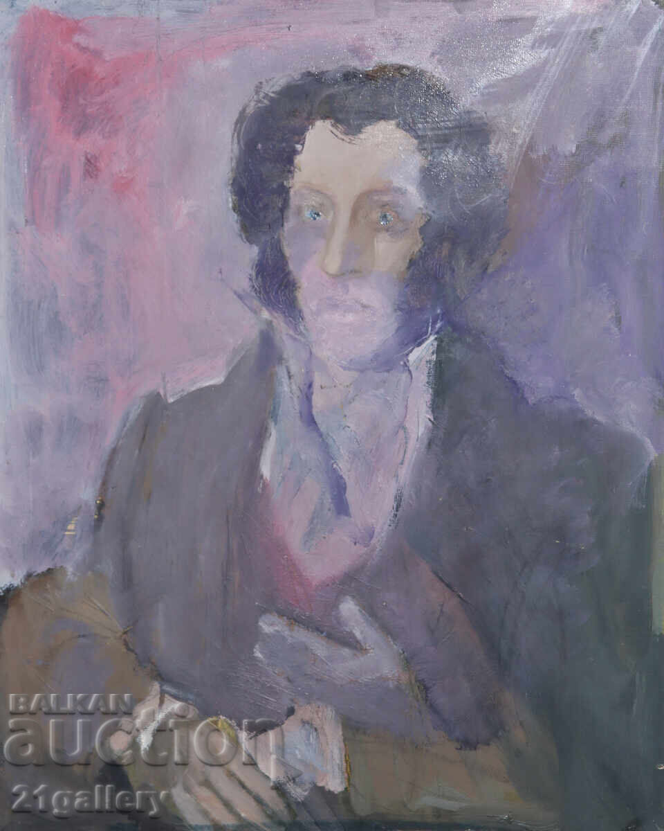 Auction  Contemporary Oil Painting Portrait of Alexander Pushkin