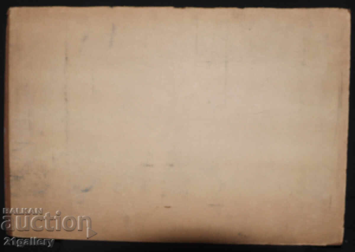 Old painting, tempera paints, Revival house interior - 6