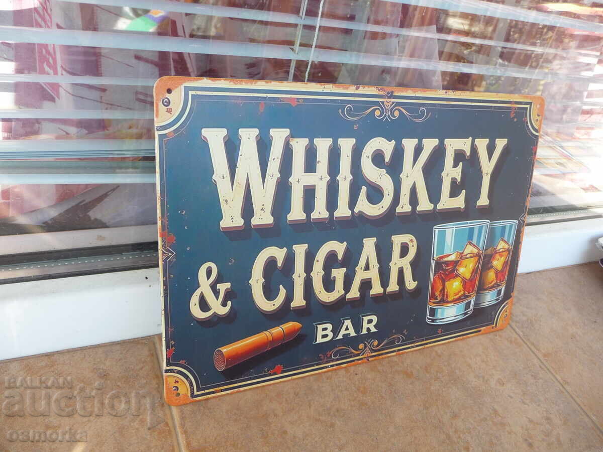 Plăcuță metalică whisky trabucuri bar pahare gheață bar mic prieteni cu preț 18.00 BGN | € 9.20 Plăcuță metalică whisky trabucuri bar pahare gheață bar mic prieteni cu preț 18.00 BGN | € 9.20