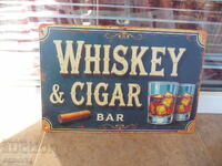 Plăcuță metalică whisky trabucuri bar pahare gheață bar mic prieteni