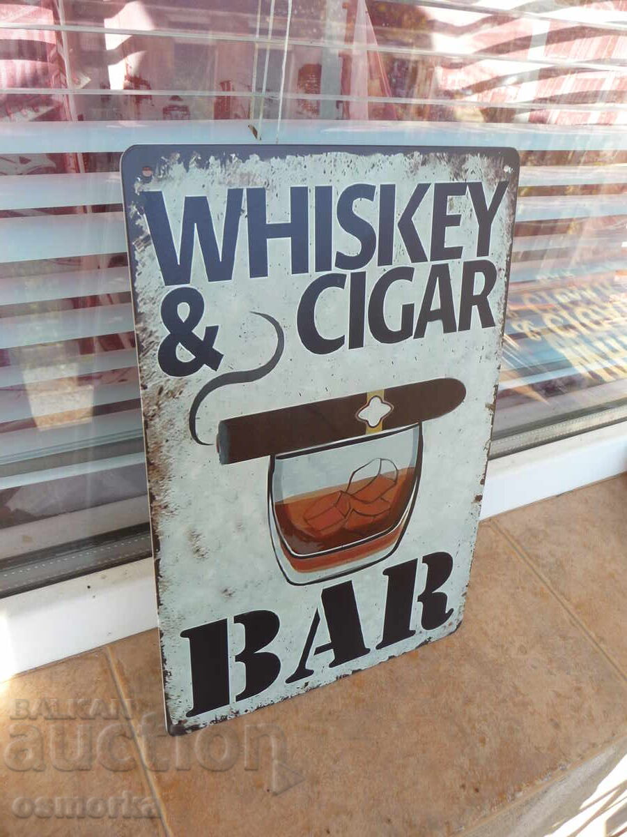 Μεταλλική πινακίδα ουίσκι πούρα μπαρ ποτήρια πάγος μπαρ καμπυλωτό ποτήρι άνεση με τιμή 18.00 BGN | € 9.20