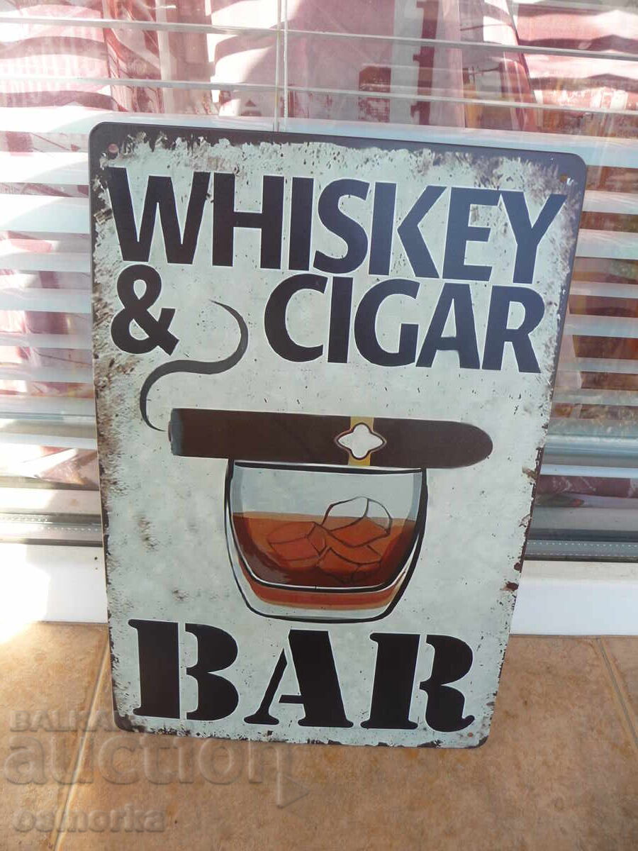 Μεταλλική πινακίδα ουίσκι πούρα μπαρ ποτήρια πάγος μπαρ καμπυλωτό ποτήρι άνεση