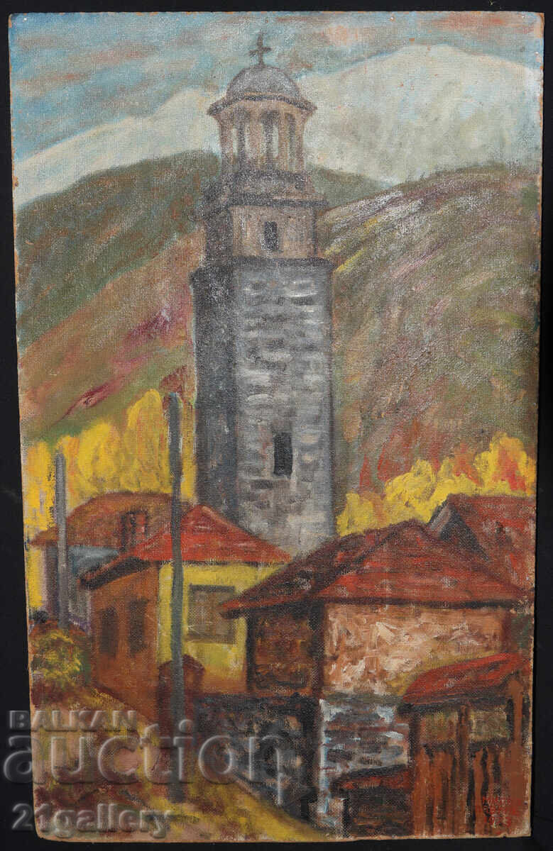 Μίλτσο Παύλοφ, αστικό τοπίο ελαιογραφία 1973 με τιμή 400.00 BGN | € 204.52 Μίλτσο Παύλοφ, αστικό τοπίο ελαιογραφία 1973 με τιμή 400.00 BGN | € 204.52