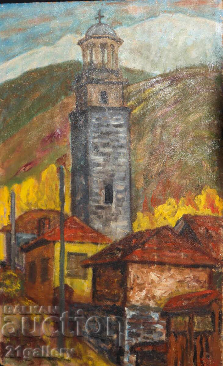 Δημοπρασία Μίλτσο Παύλοφ, αστικό τοπίο ελαιογραφία 1973 Δημοπρασία Μίλτσο Παύλοφ, αστικό τοπίο ελαιογραφία 1973