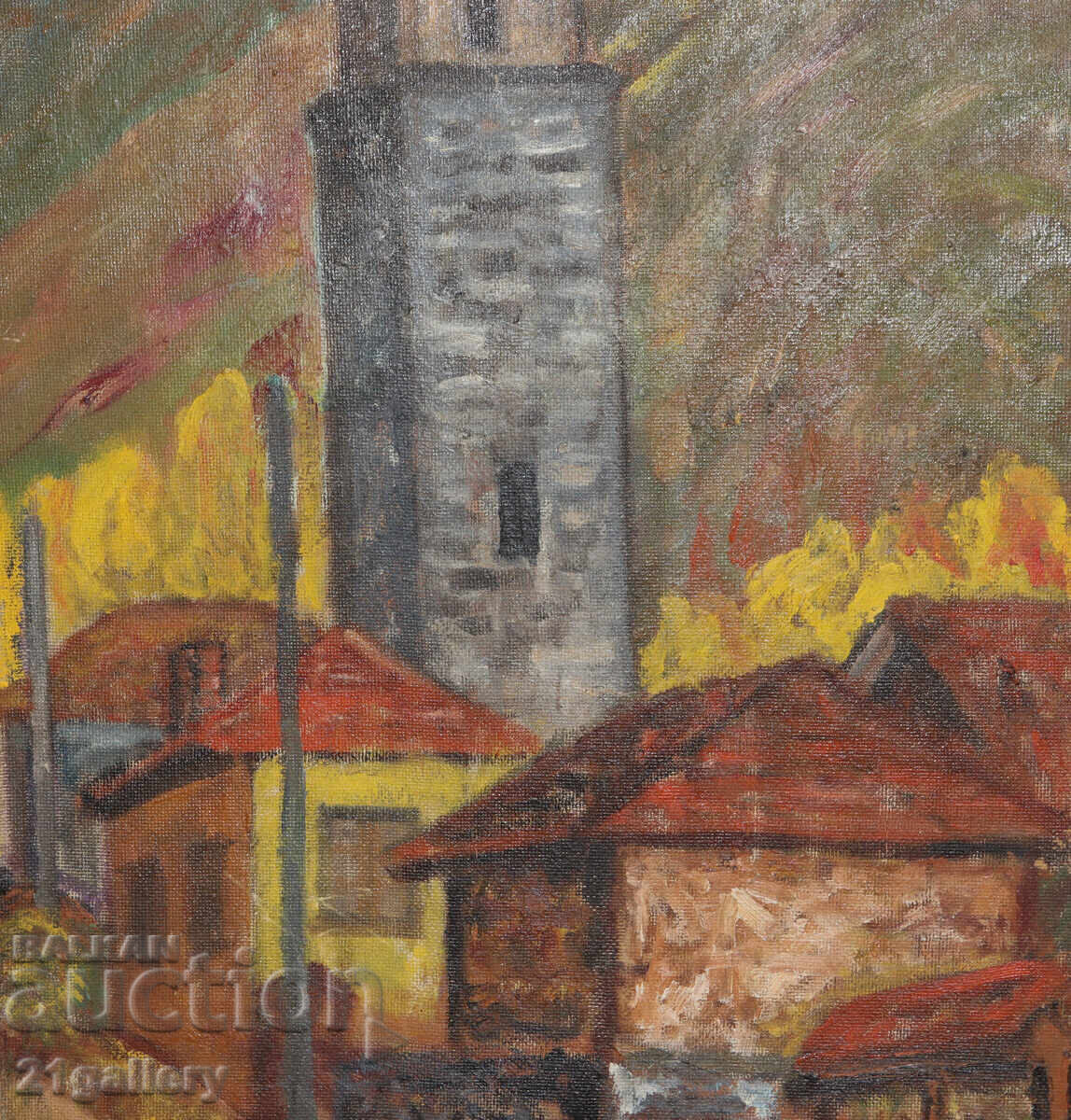 Παράδοση Μίλτσο Παύλοφ, αστικό τοπίο ελαιογραφία 1973 Παράδοση Μίλτσο Παύλοφ, αστικό τοπίο ελαιογραφία 1973