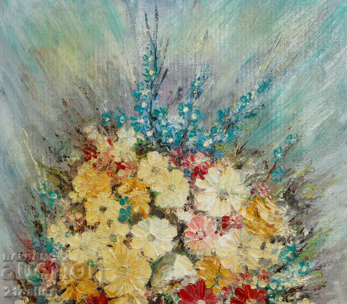 Delivery of Oil painting, still life with flowers, 1991