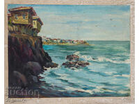 Peisaj din Sozopol 1982 pictură în ulei mare