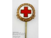 Rare Award Badge - I Serve - Bulgarian Red Cross - Enamel