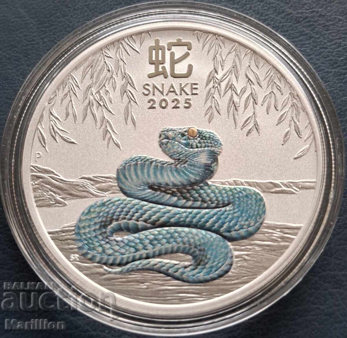 1 oz, Έγχρωμο Lunar, Έτος του Φιδιού - 2025 με τιμή 180.00 BGN | € 92.03 1 oz, Έγχρωμο Lunar, Έτος του Φιδιού - 2025 με τιμή 180.00 BGN | € 92.03
