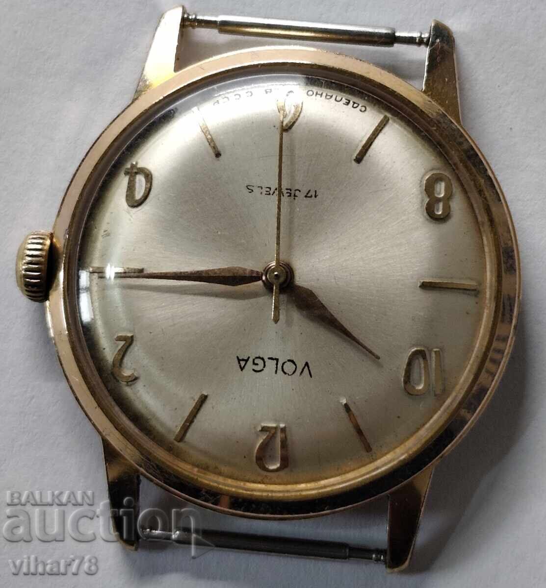 Auction  Rare Men's Gold-Plated Watch 20 Microns Volga