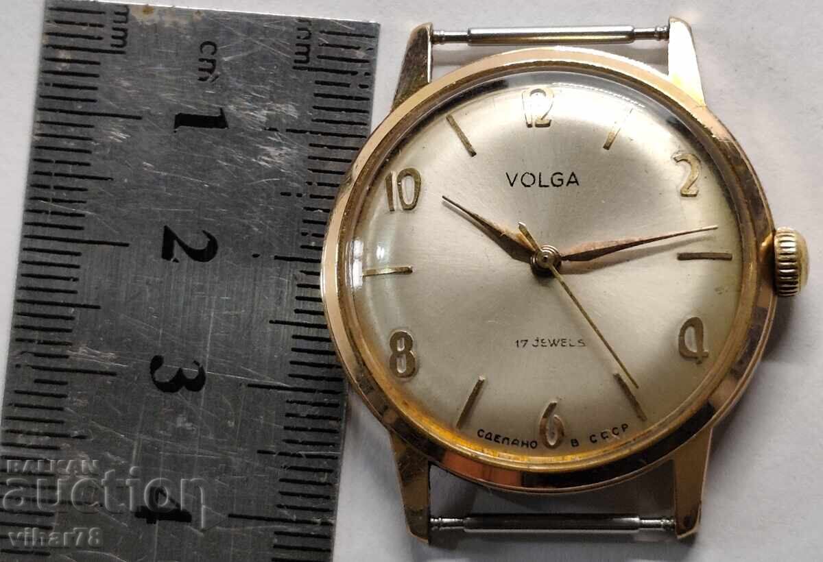 Ceas bărbătesc rar placat cu aur 20 microni Volga - 5