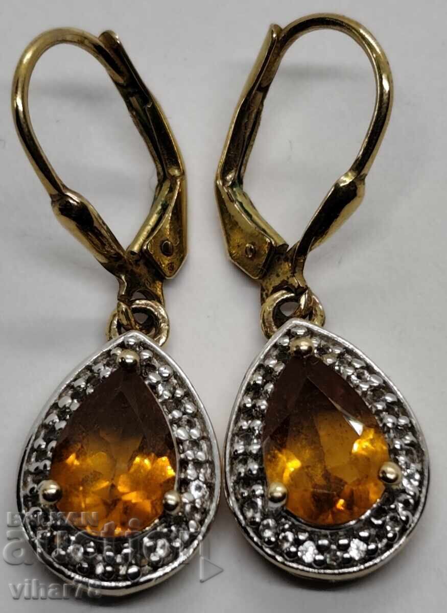 Cercei din argint placat cu aur - 5