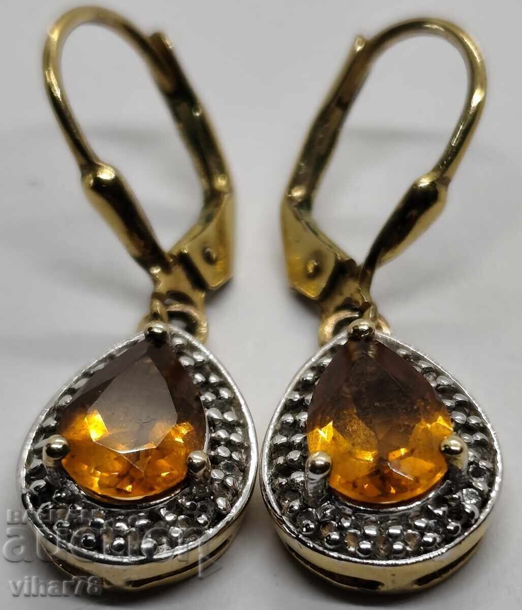 Позлатени сребърни обеци