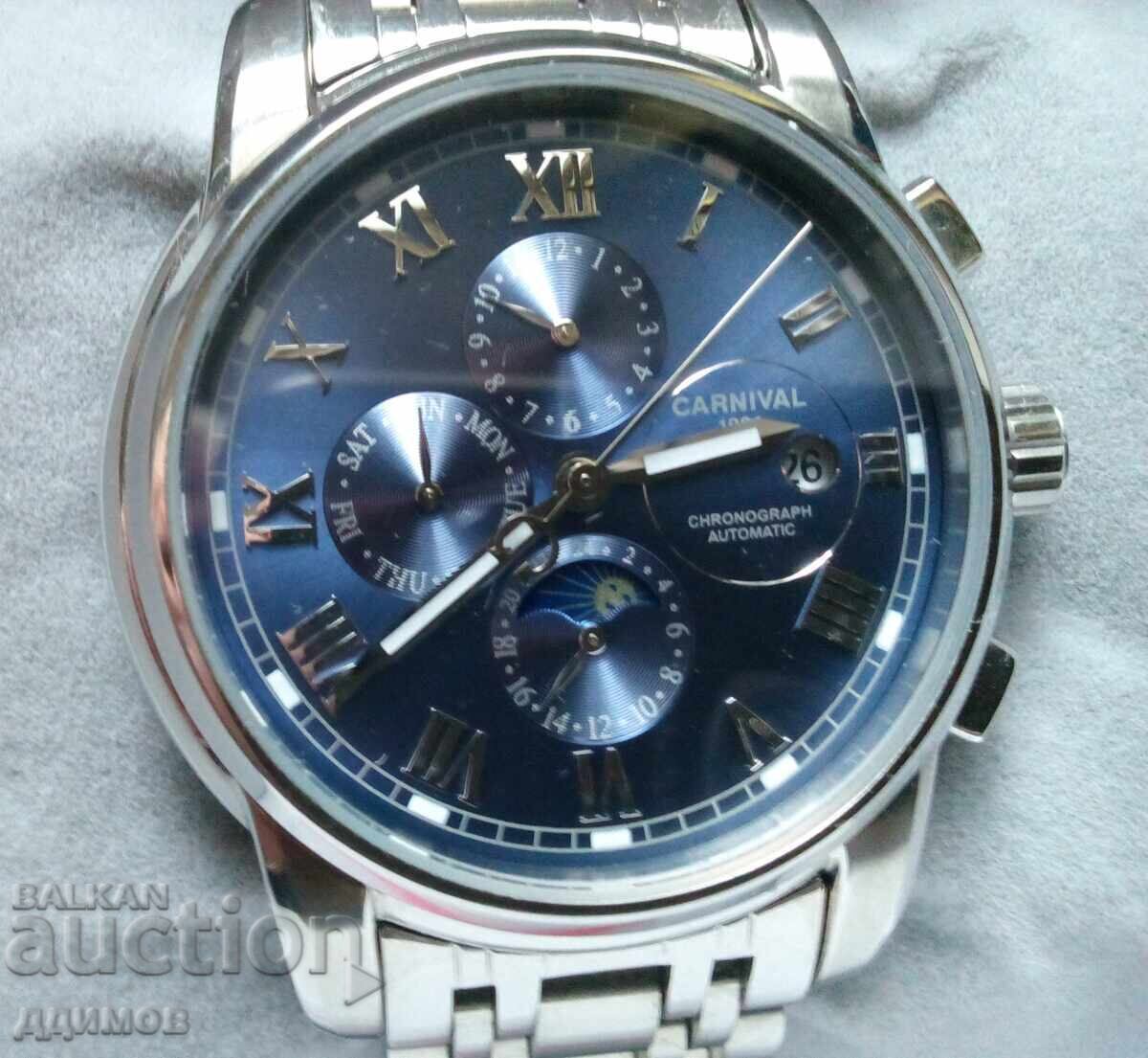 Механичен часовник хронограф автоматик CARNIVAL 1986