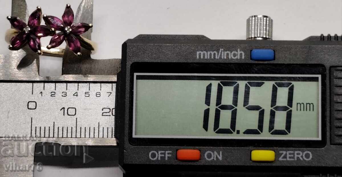 INELE DE AUR DE 8 CARATE CU GRANAT - 6