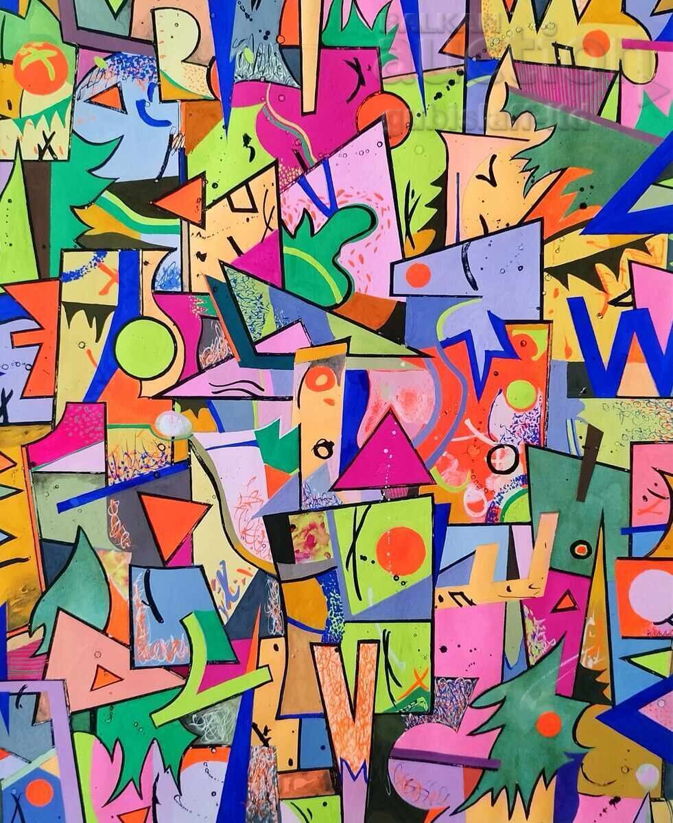 Tablou "Energie colorată", 1992, pictor G. Yanachiev (1941-2018) cu preț 1800.00 BGN | € 920.33 Tablou "Energie colorată", 1992, pictor G. Yanachiev (1941-2018) cu preț 1800.00 BGN | € 920.33