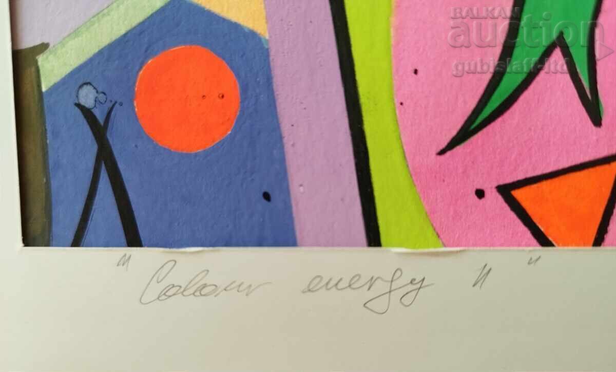 Licitație Tablou "Energie colorată", 1992, pictor G. Yanachiev (1941-2018) Licitație Tablou "Energie colorată", 1992, pictor G. Yanachiev (1941-2018)