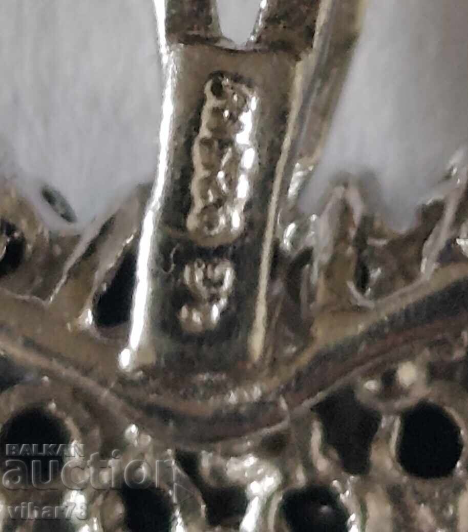 Pandantiv argint inimă cu safire - 7