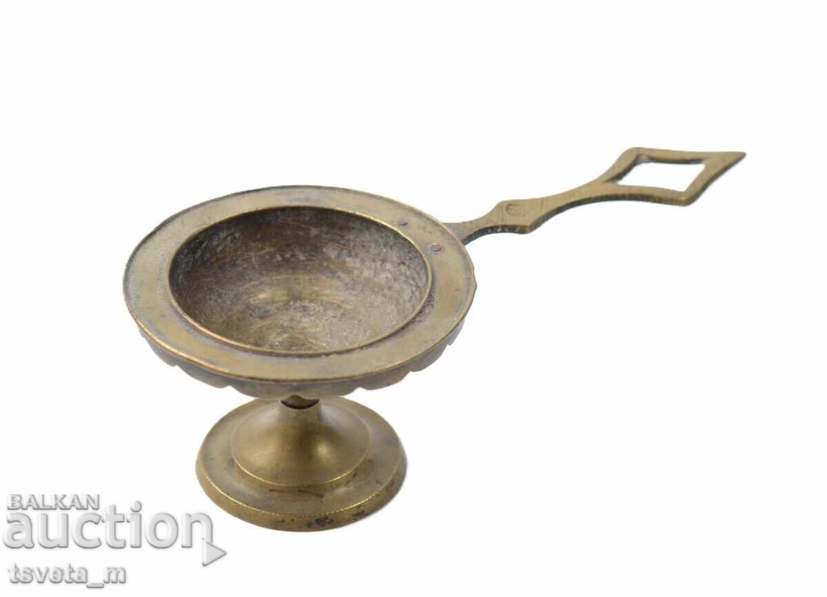 Bronze vessel for presenting embers with a tughra - Ottoman Empire