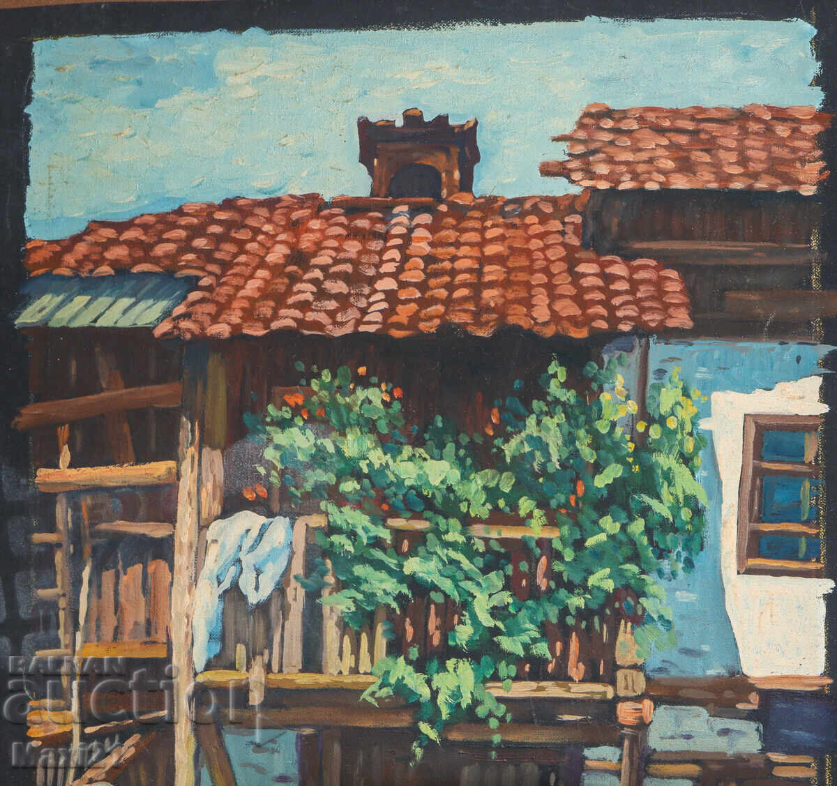 Delivery of Oil painting, genre scene, rural idyll, 1983
