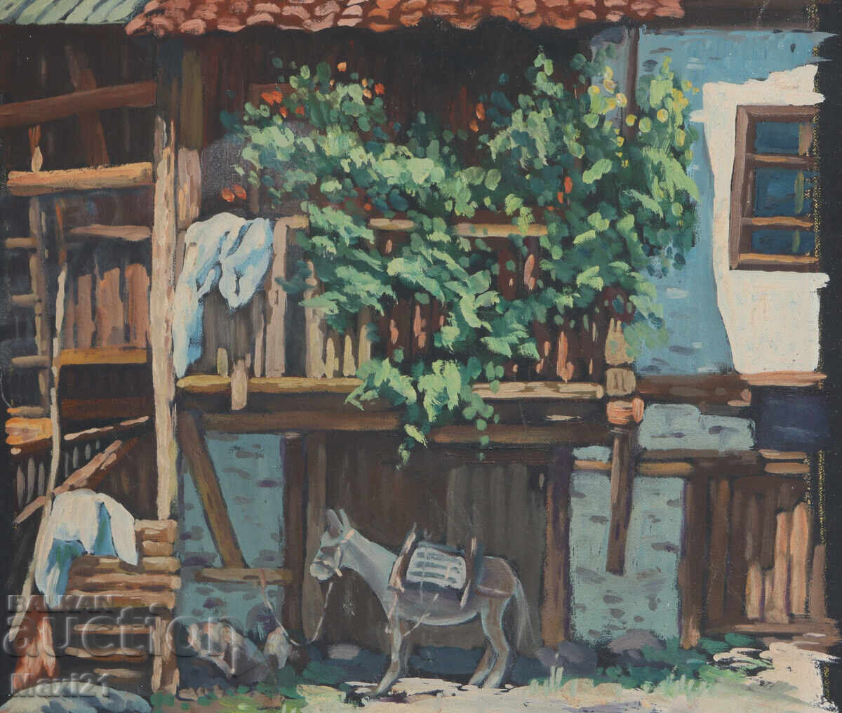 Oil painting, genre scene, rural idyll, 1983 - 5
