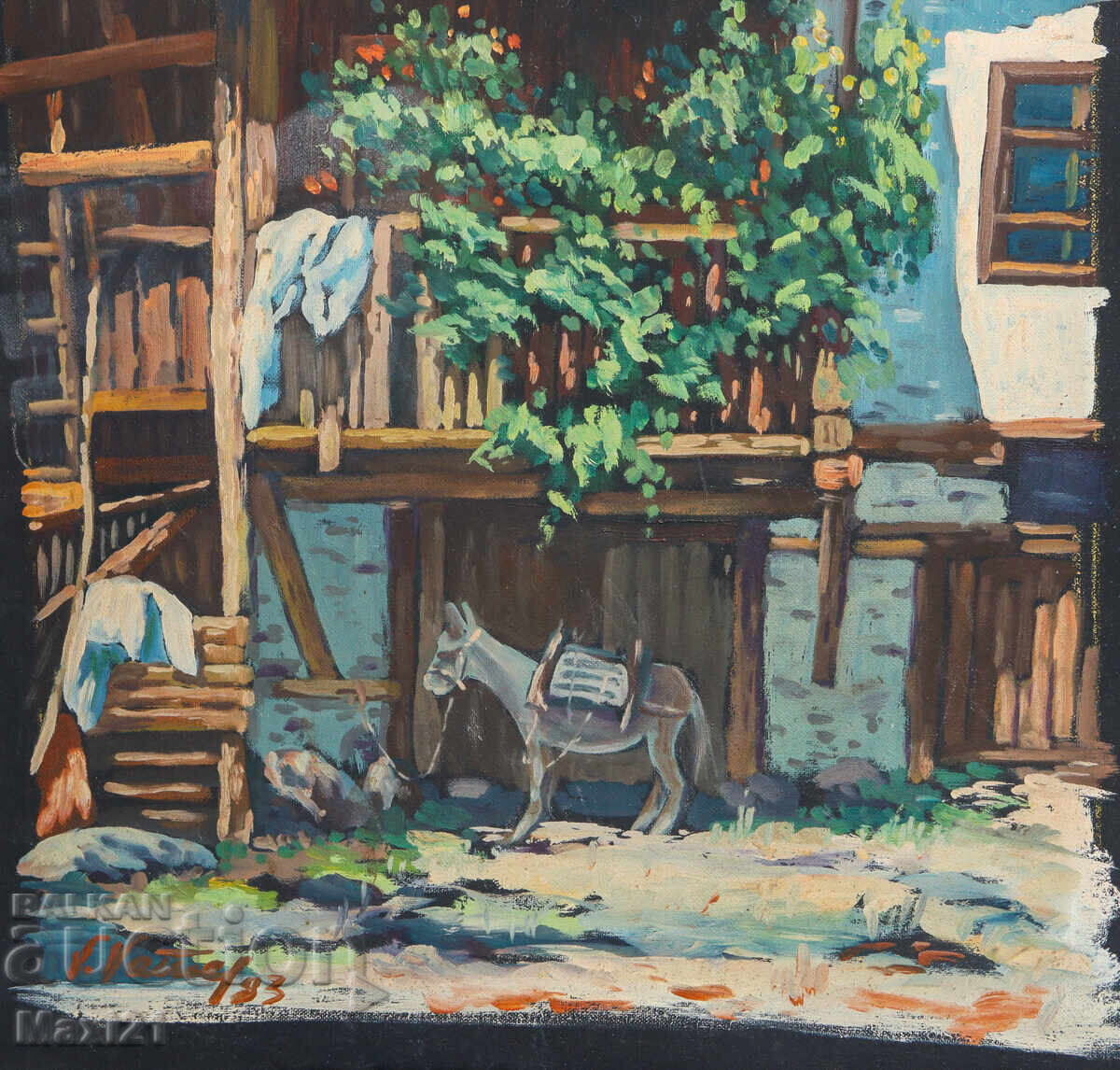 Oil painting, genre scene, rural idyll, 1983 - 6