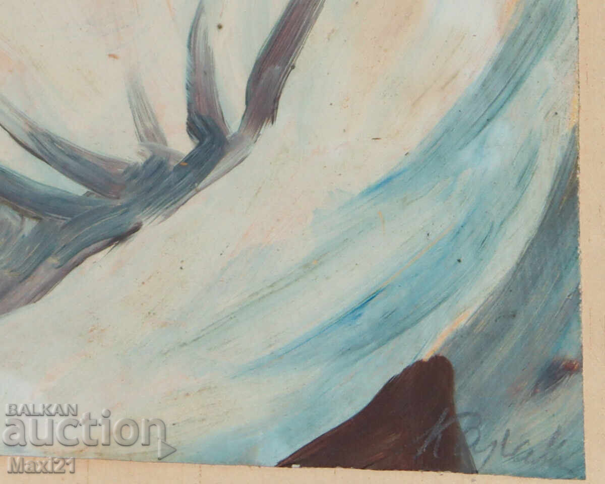 Old oil painting male portrait, signed - 7