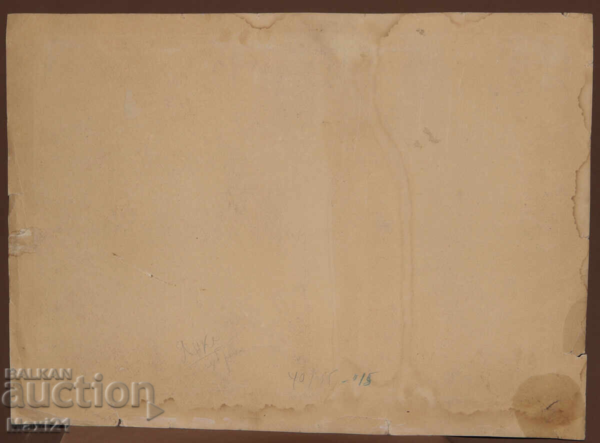 Παλιά ζωγραφιά ορεινού δρόμου τοπίο τέμπερα υπογεγραμμένη - 7