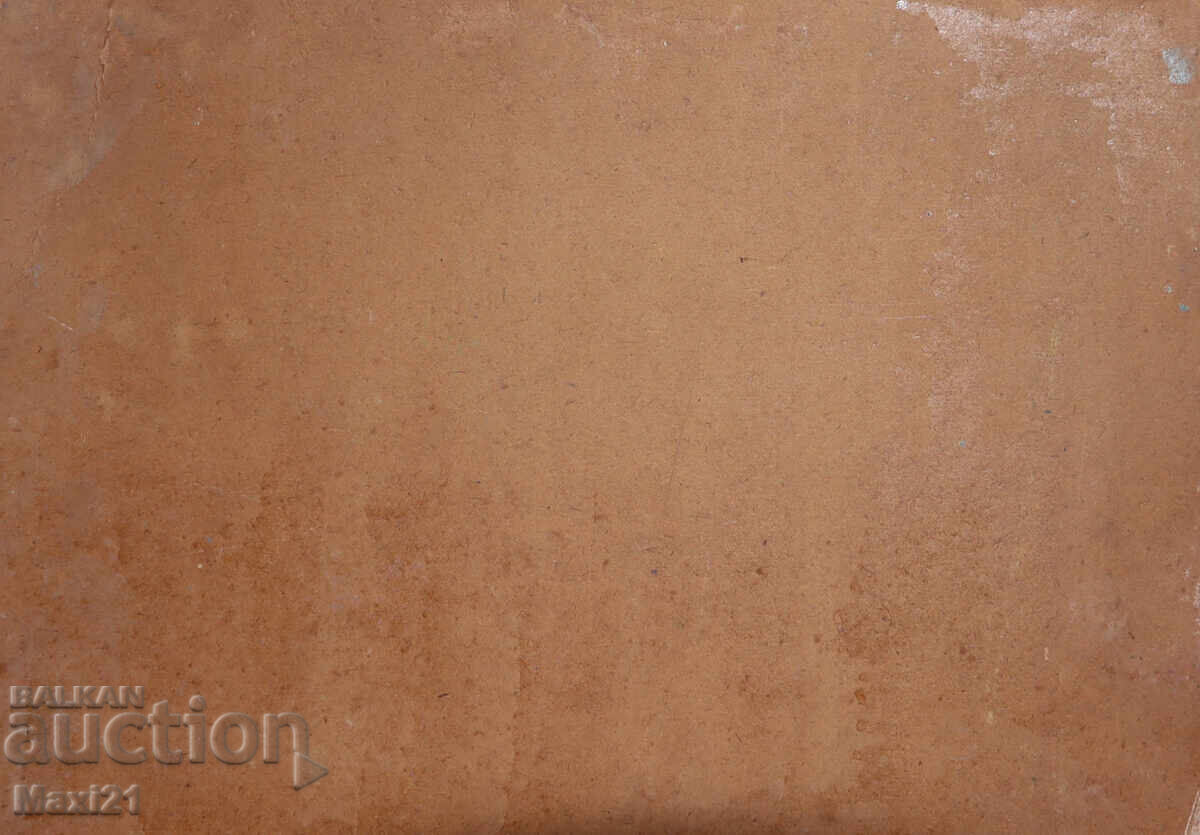 Стара маслена картина, красив речен пейзаж - 7