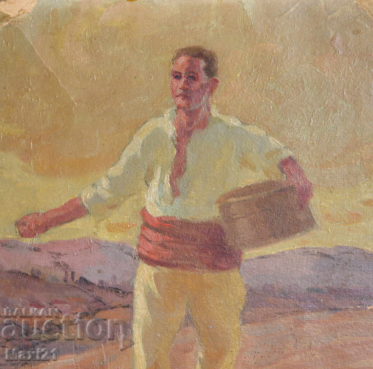 Antique oil painting, male portrait, folk costume - 5